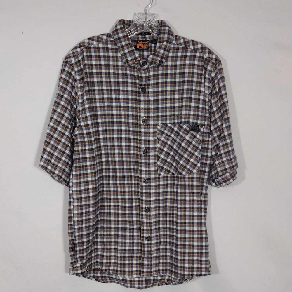 NWT Timberland Pro Mens Black Iris YD Woodfort Plaid Original Fit Flex Sz Small